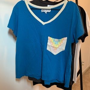 Wildfox Aztec V-Neck Boxy Tee Small